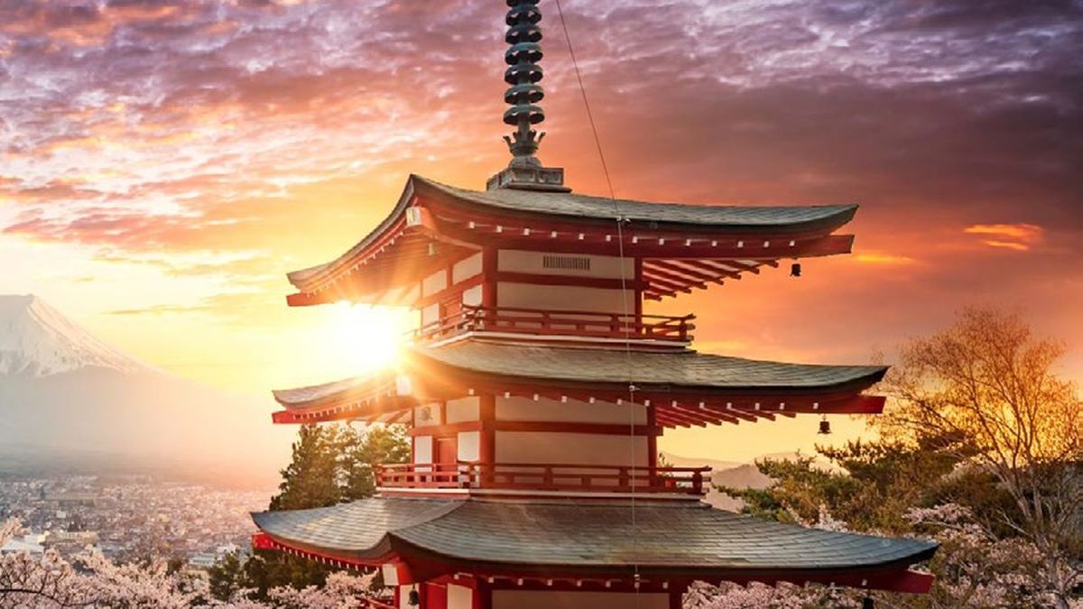 Paisajes de Corea y Japón con Monte Fuji